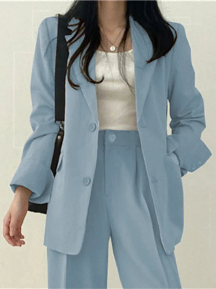 Fashion 2 Piece Sets Women Outfits Spring Autumn New in Korean Pants Sets Commuter Elegant Suit Coat 2 Piece Sets Women Jacket