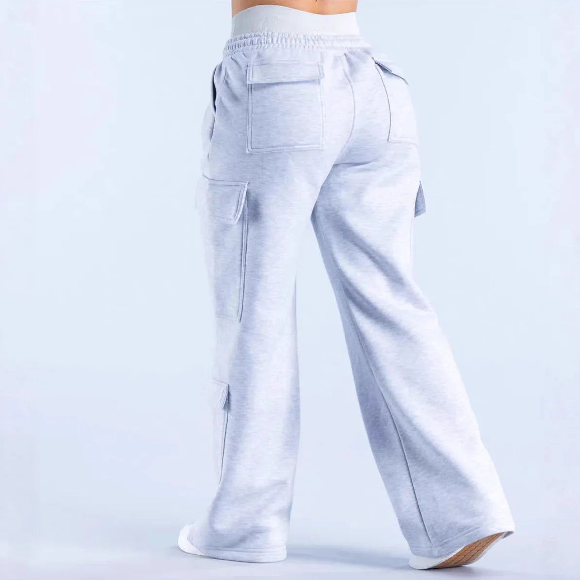 Women's Jogger Straight Trousers Trendy Sports Pants Running Hip-hop Pants Casual Pockets Women Loose High Waist Wide Leg Pants