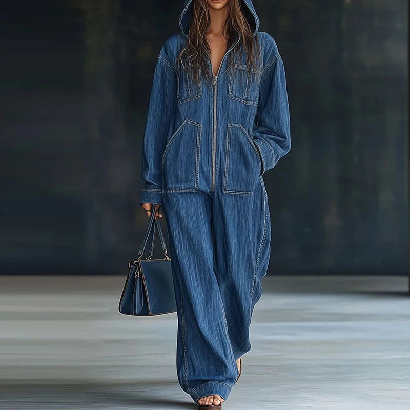 Fashion Stand Collar Pullover & Long Pant Set Women's Elegant Zippered Solid Color 2Pc Outfits Casual Long Sleeve Pocket Suits